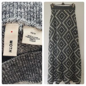 Anthropologie MOTH Stacked Angles Sweater Skirt